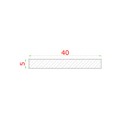 Tyč plochá 40 x 5 x 6000 mm, brúsená nerez AISI 304 Tyč plochá 40 x 5 x 6000 mm, brúsená nerez AISI 304